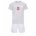 Tanie Strój piłkarski Dania Pierre-Emile Hojbjerg #23 Koszulka Wyjazdowej dla dziecięce MŚ 2022 Krótkie Rękawy (+ szorty)